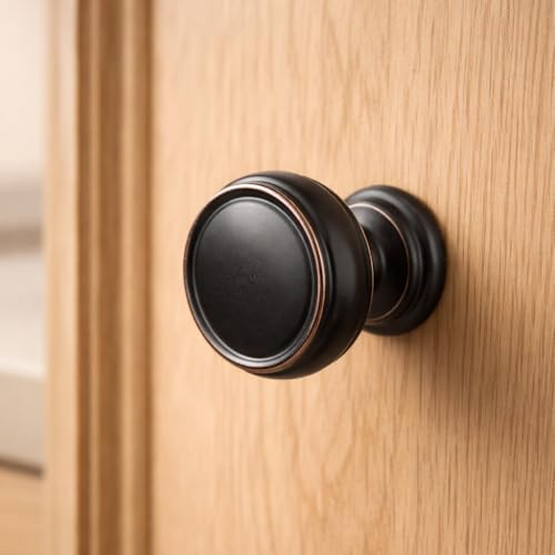 10 Pack Oil Rubbed Bronze Cabinet Knobs, 1-1/4 Inch Furniture Hardware Zinc Alloy Knob Cabinet Pulls, Modern Single Hole Hardware for Kitchen Cabinet, Dresser, Drawer - color: Oil Rubbed Bronze