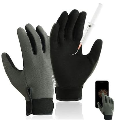 TAILI Level 2 Needlestick, Level 5 Puncture Resistant Work Gloves, Grip Enhanced Cut Resistant Gloves for Gardening, Carving, Fishing, Feather-Light Comfort, Breathable and Touchscreen Compatible, XL - size: X-Large