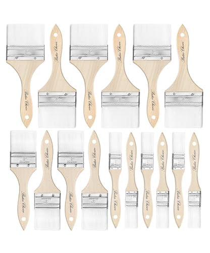 Bates Chip Paint Brushes, 18 Pack, 1", 2", 3", Synthetic Bristles Painting Brushes Set, Chip Brush, Wood Stain Brush Set - size: 18 Pack, 1", 2", 3"