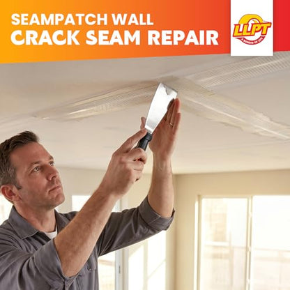 LLPT Drywall Repair Fiberglass Tape 7.8” x 100 Feet Industrial Grade Extra Strength Fiber Mesh Heavy Duty Self Adhesive for Seam Patch Wall Crack Seam Repair Color White (DRF810) - size: 7.8” x 100Ft