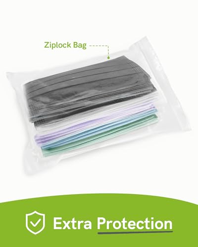 FriCARE Made in USA Disposable Face Masks, 3-Ply ASTM Level 3 Medical Grade, Breathable & Comfortable for Adult Daily Work/Sun Protection, 50 Pack Jungle Mist - color: Jungle Mist