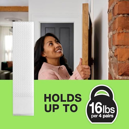 FrogTape reMOVEables Large Picture Hanging Strips - 12 Pairs - 16lbs per 4 Pairs - Damage-Free Removeable Adhesive Wall Strips Picture Hangers for Mounting Frames, Canvas, Home Décor White (24 Pieces) - size: 12 Pairs, style: Large