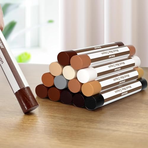 Boncart Wood Filler Sticks,12colors Wood Wax Crayons for Repairing Scratches, Scuffs, Cracks, and Nail Holes on Wood Furniture, Floors, Cabinets, Tables, and Doors - color: 12 Colors 12pcs
