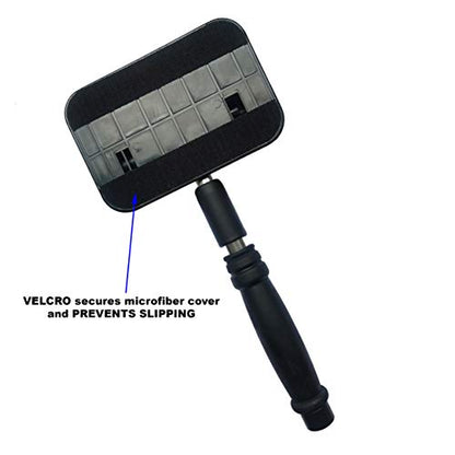 POLYTE Pivoting Windshield Glass Cleaning Tool Extendable Aluminum Handle w/9 Premium Microfiber Covers
