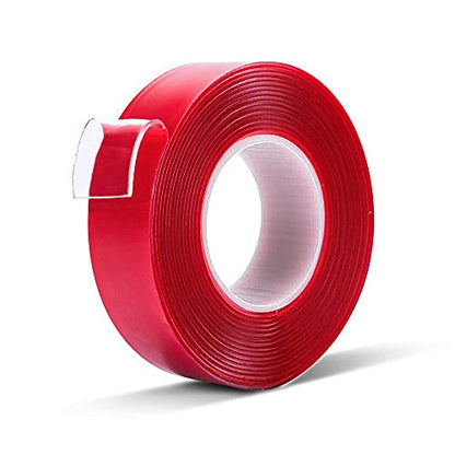 Double Sided Tape Heavy Duty - 3/4in 10ft Clear Strong Acrylic Adhesive Mounting Tape Removable Non Residue Transparent for Crafts/Walls/Carpets Fixing/Decorations(Pack of 1 Roll) - size: 3/4"
