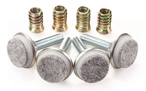 Furniture Levelers - Adjustable Leveling Legs for Tables Chairs Cabinets Felt Pads Included (4, D34mm Silver) - size: D34mm Silver