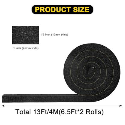 Open Cell Air Conditioning Window Seal, Door Weather Stripping with Adhesive, Single Sided Strong Adhesive Lightproof, Dustproof, Maximum Compression, Gap Blocker (1 in x 1/2 in x 13Ft) - size: AC-1 in x 1/2 in x 13Ft