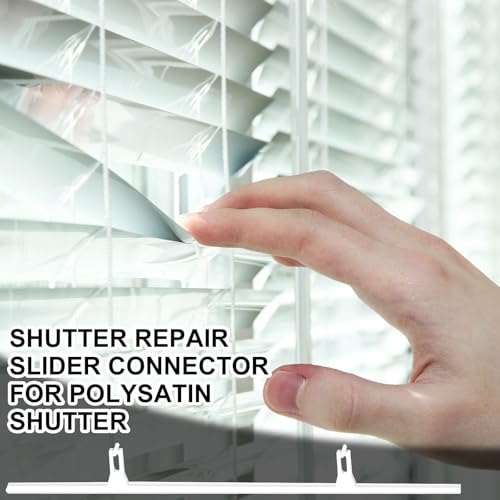 10 Pcs Shutter Repair Slider Connector Plantation Shutter Repair Kit Plantation Shutter Replacement Parts Vinyl Shutter Vane Connector, 2 Connect 3.25" Center Spacing