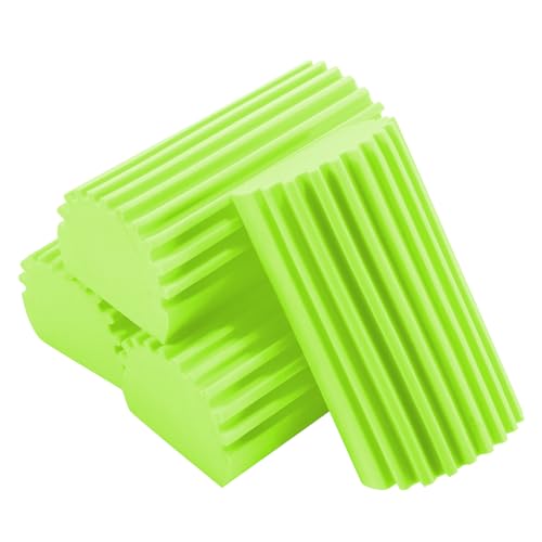 4-Pack Damp Cleaning Sponge Brush Set - Suitable for Kitchen and Car Window Cleaning,Mirrors, Window Track Grooves - Multi-Functional Cleaning Products That are Efficient Cleaning Tools(Green) - color: Green
