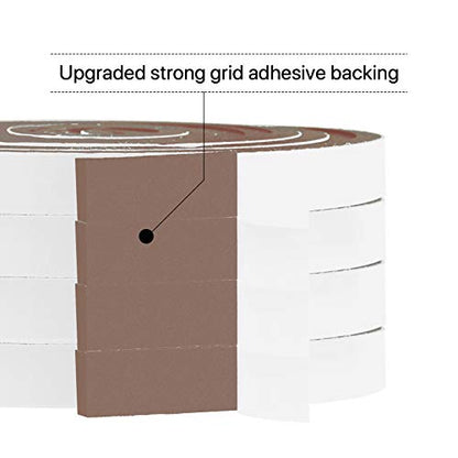 Foam Weather Stripping-4 Rolls, 1/2 Inch Wide X 1/8 Inch Thick Total 52 Feet Long, Brown Foam Insulation Soundproofing Sealing Tape for Doors and Windows(13 ft x 4 Rolls)