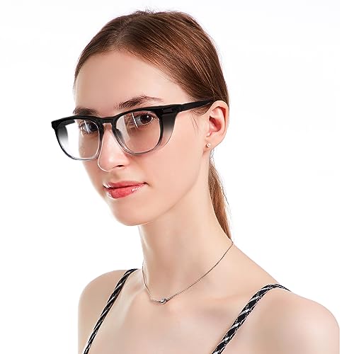TOREGE Clear Safety Glasses, Upgrade Gradient Safety Goggles Eye Protection With Anti-Fog And Anti-Blue Light Lens, Perfect Alt To Regular Protective Eyewear For Men Women(Gradient Black) - color: Gradient Black