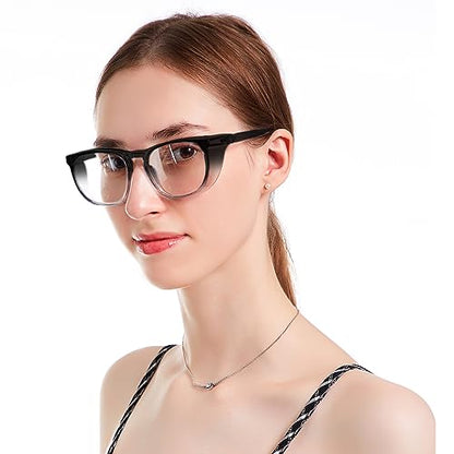 TOREGE Clear Safety Glasses, Upgrade Gradient Safety Goggles Eye Protection With Anti-Fog And Anti-Blue Light Lens, Perfect Alt To Regular Protective Eyewear For Men Women(Gradient Black) - color: Gradient Black