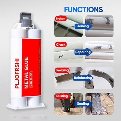 PLJOFRSHI Metal Repair Glue, 2 Part Heavy Duty Epoxy Liquid Metal Welding, High Temp Resistant Waterproof Repair Putty for Metal, Plastic, Wood, Ceramic. Fix Leaks & Cracks for Auto(3Pcs) - size: metal glue 3PCS