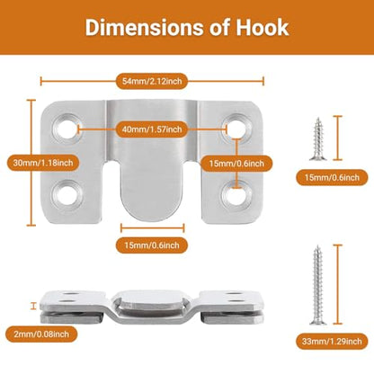 16Pcs Stainless Steel Interlock Hanging Buckle,Flush Concealed Mount Brackets Stainless Steel Z Clip Bracket Interlock Hanging Buckle Mountain Buckle for Picture Display Art Gallery (S2, Sliver) - color: Silver, size: Small With Screws