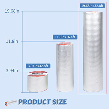 Butyl Waterproof Tape 20" x 32.8' Leak Proof Butyl Seal Strip Watertight Putty Tape for Air Mattress Patch, RV Repair, Window and Boat Sealing, Glass, Gutter, Rubber Roof Patching - size: 20"W x 32.8'L