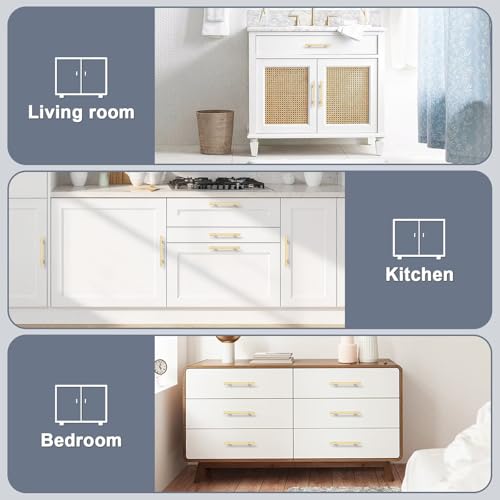5Pack Hole Centers 5inch(128mm) Gold Champagne Cabinet Handles T Shaped Kitchen Cabinet Pulls Hardware Pull Handle for Cabinets Dressers 7.5inch Total Length - color: Champagne Gold, size: Hole Centers: 5inch