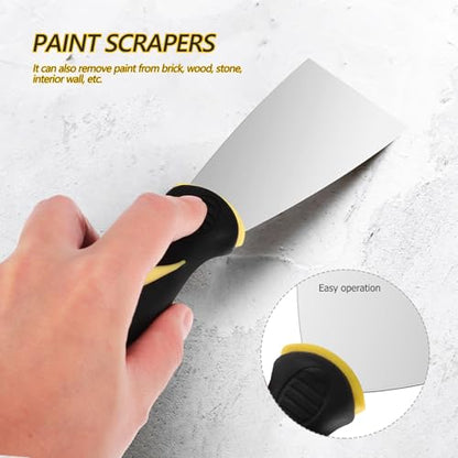 8pcs Stainless Steel Wall Repair Spatula Set with Handles, Putty Knives for Drywall, Caulking, and Wall Covering Removal, Includes 2", 3", 4", 5" Sizes for Home Painting and