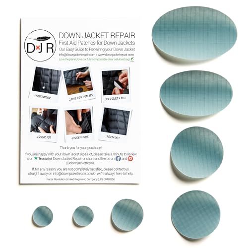 Down Jacket Repair Patches - Self-Adhesive Down Jacket Repair Patches | Waterproof, Tear-Resistant, Pre-Cut Patches | 7-Piece Set for Outdoor Gear, Sleeping Bags & Tent - color: Light Gray