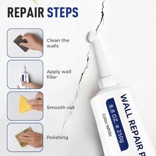 Efficient Drywall Repair Kit with Scraper,2026 Drywall Repair Kit Wall Mending for DIY Home Fix,Wall Surface Hole Fill Quick and Easy Solution (3 Sets) - color: 3 Sets