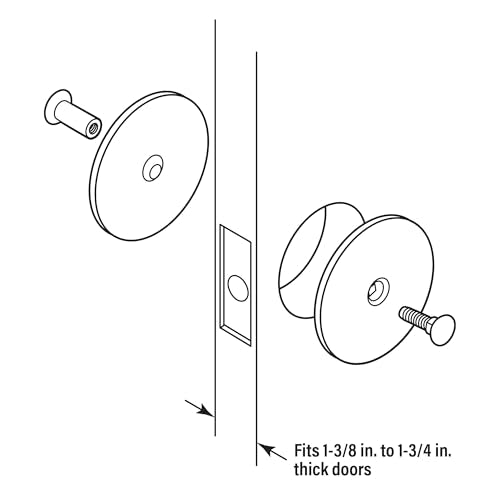 Prime-Line U 9515 Steel Door Hole Cover Plate, Gray (Single Pack) - color: Gray, size: 2-5/8 in. (Pack of 1)