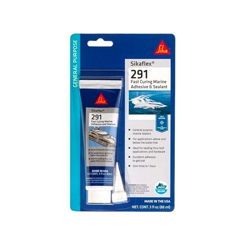 Sikaflex-291 White - Multifunctional Adhesive & sealant for Boats - Marine use - Resists Weathering and Aging - 3 fl. oz. Tube - color: White, size: 3 fl. oz