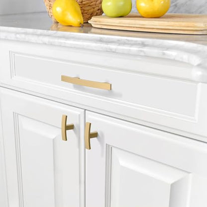 Amerdeco 10 Pack Bronze Cabinet Pulls - 3 Inch(76mm) Hole Center Hardware Kitchen Cabinet Handles for Bathroom and Dresser - Gold Finish ZH0003 - color: Champagne Bronze, size: 3"/76MM Hole Center