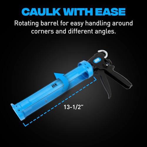 OX Pro 29 oz Caulking Gun - Heavy Duty Dual Thrust (24:1 or 12:1) Manual Caulk Gun for Large 29 oz Cartridges - Best Professional Caulking Tool for Sealant & Adhesive - size: 29 oz - Dual Thrust Switch