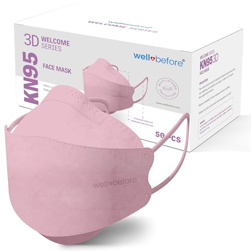 Well Before Welcome Series 3D KN95 Face Mask, Regular, Pack of 50 - color: Pink