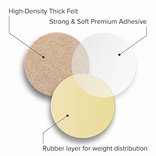 16 Heavy-Duty Felt Furniture Pads 2” 1/4” Thick X-Protector! Round Felt Pads for Furniture Feet - The Best Felt Floor Protectors for Furniture to Prevent Scratches. Protect Your Hard Floor! (Beige) - size: 2 inch 16 PCS Round Beige