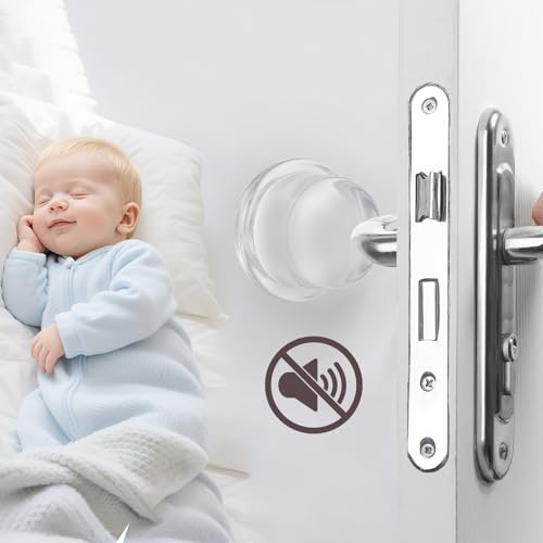 Extra Thick 1" Clear Door Stoppers for Wall – 2 Pack Self-Adhesive Silicone Cylinder Bumpers, Heavy-Duty Door Knob Wall Protectors, Noise Reduction for Nurseries, Bedrooms, Rentals & Home Offices