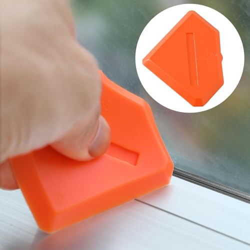 ZZRANYE Orange Caulking Tool Kit 3PCS, Silicone Finishing Tool Set with Multi-Edges for Sealing Grout, Caulk Smoothing & DIY Crafts, Reusable Caulk Remover Tools Sealant Finishing Grout Scraper - color: Orange