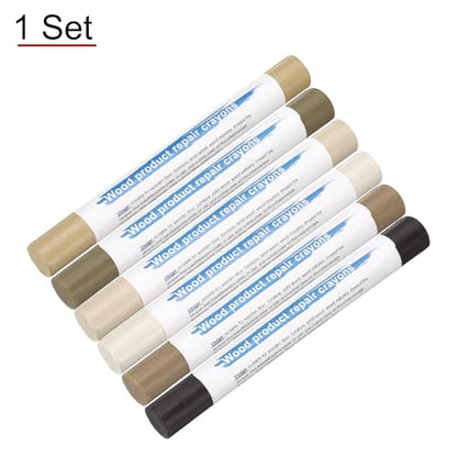 HARFINGTON Wood Filler Sticks 6 Colors Wooden Wax Touch Up Furniture Repair Crayons for Light Brown Gray, Deep Mellow Yellow, Dim Gray, Deep Chocolate, Light Dim Gray, Light Taupe - color: Silver Pears Series
