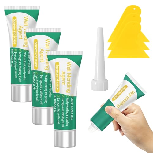 Drywall Patch Repair Kit with Scraper, Wall Mending Agent for Holes, Cracks, & Small Damage, Quick & Easy Solution for Home Wall Repair (3PC) - color: 3PC