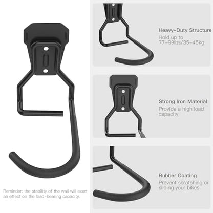 Housolution Bike Wall Mount with Fixed Hook, [6 Pack] Heavy Duty Bike Storage Rack, Bike Rack Vertical Stand for Garage - Easily Hang/Detach - with Screws Iron Bike Hanger Brackets - size: 6 Pack
