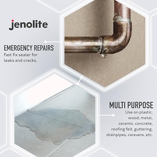 JENOLITE Stop Leak Sealer Spray - Instant Waterproof Sealant Spray - Fills, Seals & Stops Leaks | Perfect for Gutters, Flat Roofs, Waste Pipes, and More - Black, 400ml (14 Ounces) - style: Black - 400ml (Pack of 1)