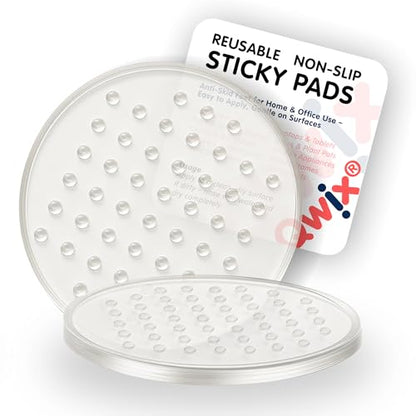 Reusable Non-Slip Sticky Pads – Clear Nano Gel Feet for Speakers, Electronics & Routers, Washable Anti-Vibration Grip Pads (1.18", 4 Pack)
