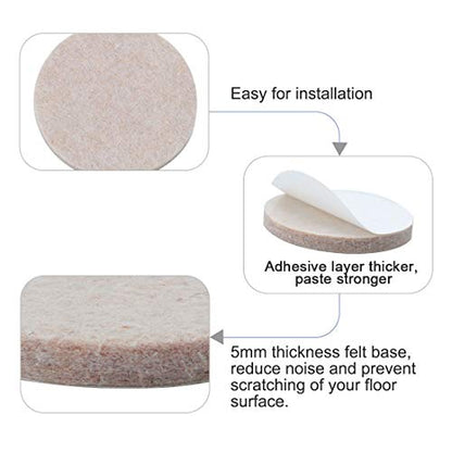 uxcell 36pcs Furniture Pads Round 1 1/4" Self-stick Non-slip Anti-scratch Felt Pads Cabinet Closet Feet Floor Protector Beige