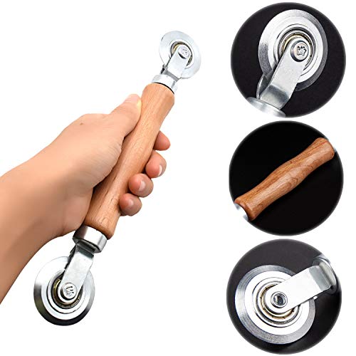 BAYTORY 3Pcs Screen Rolling Tool Kit for Installing Door Mesh Screens Window, Screen Spline Roller Tool with Wooden Handle and Steel Bearing Wheels, Durable and Easy to Use - style: Stainless Steel