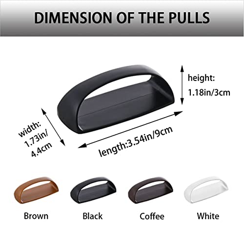 6 Pack Self-Stick Instant Cabinet Handle Pulls Drawer Pull Helper with Adhesive Sliding Door Handle Stick On Handle for Glass Windows Wardrobes Peel and Stick Knob Drill Free 6pcs/Set (Black) - color: Black