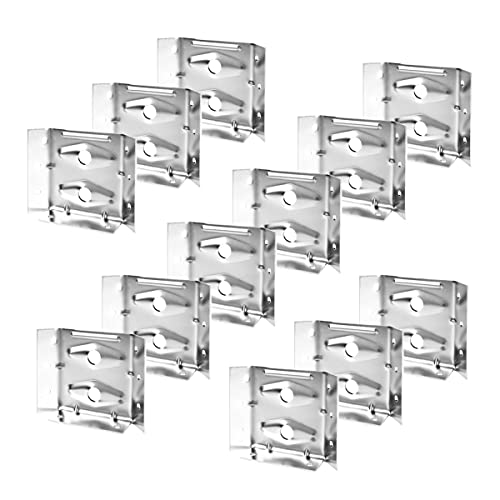 POWERTEC Surface Mount Corner Brackets 12PK (No Mounting Hardware), Corner Braces for Desk Legs/Coffee Table/Dining Table/Bench Legs (71699) - size: 2-5/8" x 3-3/8", style: Flat Corner Brackets, 12PK