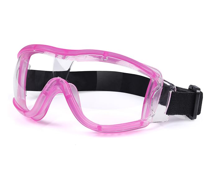 Kids Safety Goggles, Kids Lab Goggles,Soft silicone nose cushion and adjustable headband - color: Pink