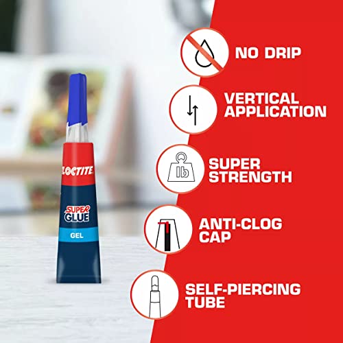 Loctite Super Glue Gel, Clear, 0.07 fl oz Tube, 2 Pack - Superglue for Plastic, Wood, Metal, Crafts & Repair, Cyanoacrylate Adhesive Instant Glue, Quick Dry - size: 1 Pack