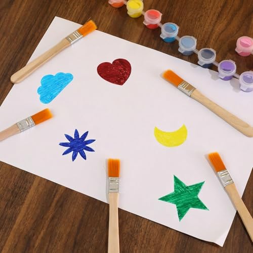 12 Pcs 5 x 0.5 Inch Nylon Flat Wall Paint Brush, Soft Bristle Paint-Brush, Small Paint Brushes for Touch Up, Trim Painting Brush with Wooden Handle, Trim Painting Tool for Walls, Cabinets, Fences