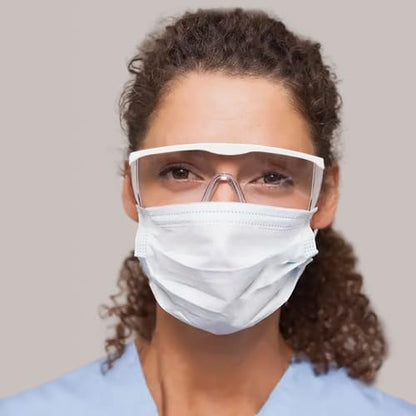 Safety Glasses Anti-fog Clear Safety Goggles Eye Protection Safety Goggles AdjustableTemples,High Transmission, Lightweight & Comfortable Lightweight Protective Glasses. - color: 5 Pcs for White