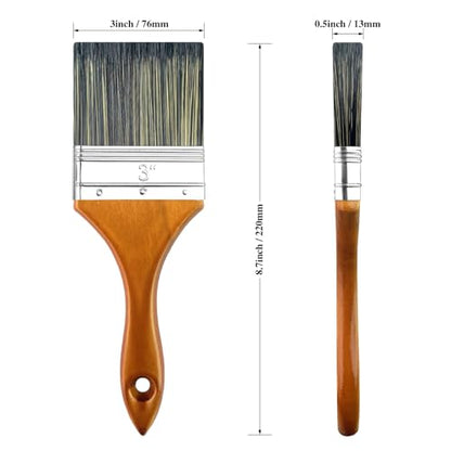 Great Andrew Paint Brush 3-inch, Wood Paint Brush for Painting Walls, Fences, Trim, Home, Interior & Exterior, for All Latex, Oil Paints & Stains, Utility Disposable Brush - size: 1 pcs - 3-inch