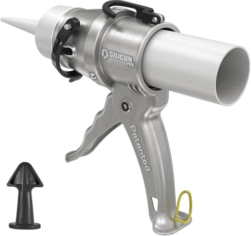 SILIGUN™ PRO Compact 24:1 Caulking Gun - No Drip Caulk Gun - Patent Design - Lightweight Aluminum Frame - Works with all 10 oz Tubes (SILIGUN PRO Nozzle Kit) - color: Siligun Pro Nozzle Kit