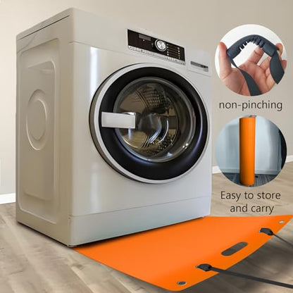 Large Appliance Slider with Pull Strap,Furniture Moving Sliders for Floor Protection Premium Moving Mat for Tile Carpet and Hardwood Floor (49'' x 30'' Orange) - size: 49'' x 30'' Orange