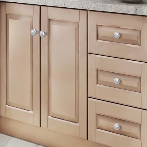 Cabinets Knobs Drawers Pulls 8 Pack Kitchen Knob Brushed Nickel, Closet Cupboard Dresser, Bathroom Bedroom Cabinet Drawer Hardware Silver Hardware Flower Pumpkin Knob Vanity Home Furniture Handle - color: Alloy Brushed Nickel, size: 8pack