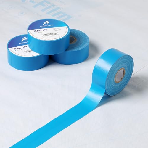 1.97" x 164‘ Seam Tape - Duct Tape Edge Tape Heavy Duty Multi-Purpose, Hand-Tearable, No Residue, Sky Blue, 3 Roll - color: Sky Blue, size: 1.97" x 164' 3Roll