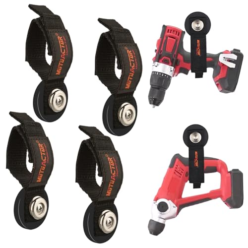 MUTUACTOR Strong Magnetic Hooks with Storage Straps, Φ1.96” Anti-Slip Rubber Coated Heavy Duty Hooks,4PCS Universal Carrying Storage Extension Cords, Hoses, Ropes Organization in Garage Workshop RVs - style: 1.7in Magnet-Strape 4PCS